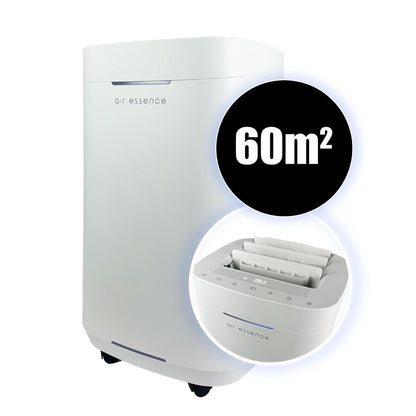 Purificador de aire de grafeno Air Essence™ Eco Plasma LCD ESP Light Graphene 50 m², esterilizador UVC, blanco