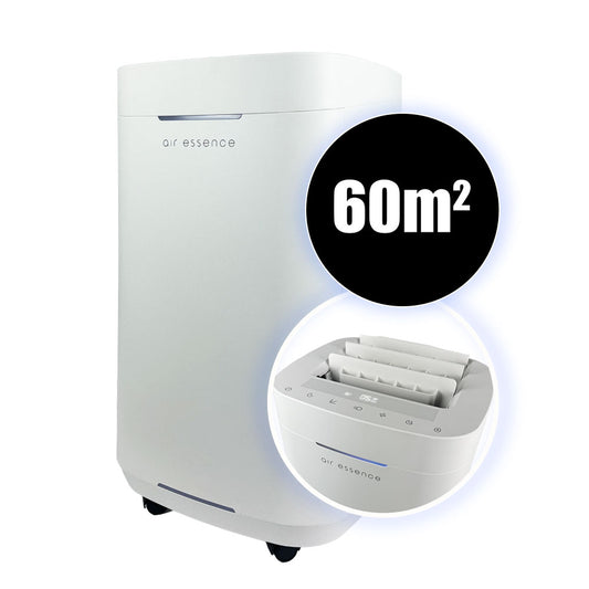 Purificador de aire de grafeno Air Essence™ Eco Plasma LCD ESP Light Graphene 50 m², esterilizador UVC, blanco