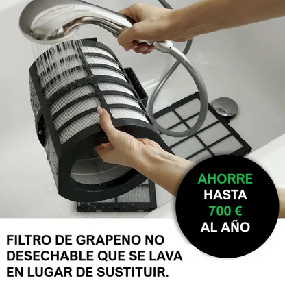 Purificador de aire de grafeno Air Essence™ Eco Plasma LCD ESP Light Graphene 50 m², esterilizador UVC, blanco