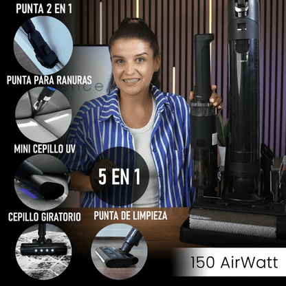 Aspiradora vertical con función de lavado, inalámbrica 7 en 1, Air Essence™ Typhoon (Tifón) Drive Jet